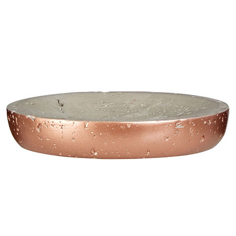 Neptune Oval Soap Dish - Concrete & Copper