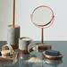 Neptune Round Swivel Bathroom Mirror - Concrete & Copper profile small image view 3 