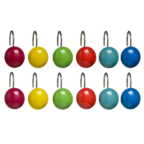 Multi Colour Ceramic Shower Curtain Hooks 1605210 at Victorian