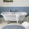 Nuie 1700 Double Ended Back to Wall Roll Top Bath inc. Chrome Legs profile small image view 1 