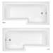 Milan Shower Bath - 1700mm L Shaped with Hinged Screen + Panel profile small image view 3 
