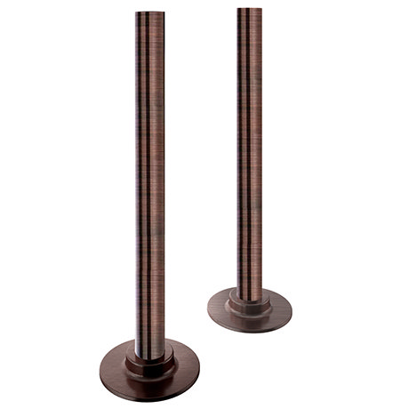 180mm Antique Copper Plated Brass Tubes + Plates for Radiator Valves
