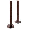 180mm Antique Copper Plated Brass Tubes + Plates for Radiator Valves profile small image view 1 