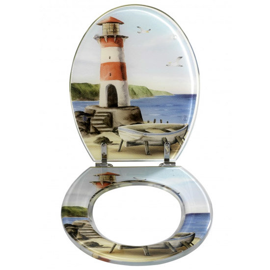 Wenko Lighthouse Handmade Polyresin Toilet Seat 18795100 at