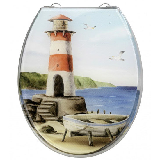 Wenko Lighthouse Handmade Polyresin Toilet Seat 18795100 at