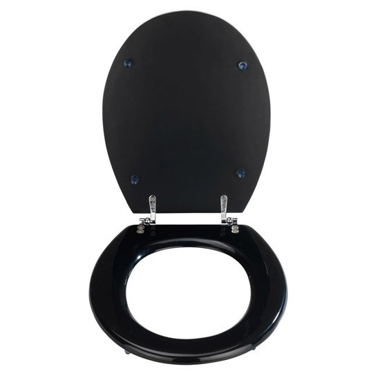 Wenko Topic Handmade Polyresin Toilet Seat Black 18924100 at