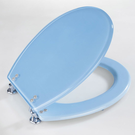 Wenko Topic Handmade Polyresin Toilet Seat Blue 18927100 at