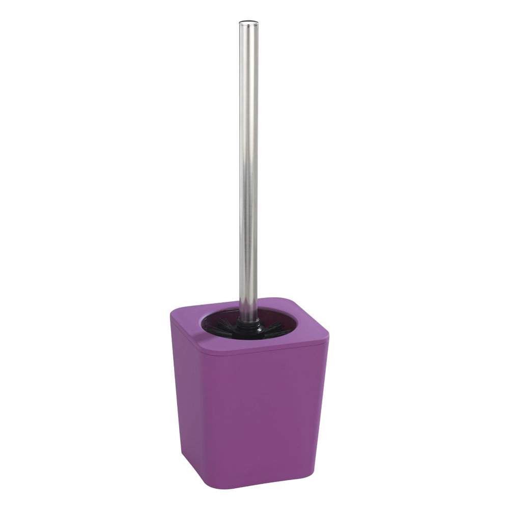 purple toilet brush set