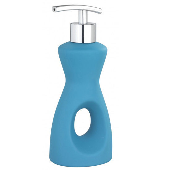 Wenko Oval Hole Ceramic Soap Dispenser Blue 19583100