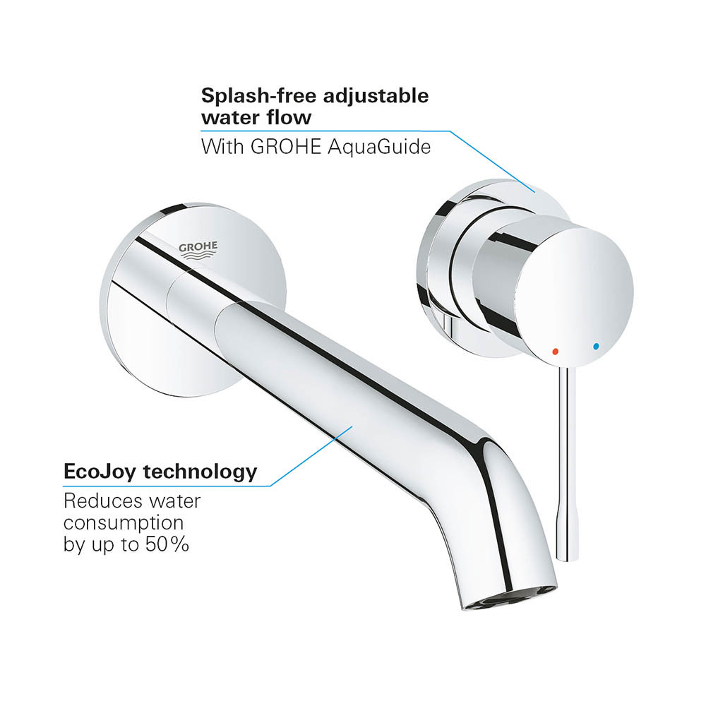Grohe Essence Wall Mounted 2 Hole Basin Mixer LSize Chrome 19967001