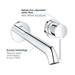 Grohe Essence Wall Mounted 2 Hole Basin Mixer L-Size - Chrome - 19967001 profile small image view 4 