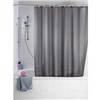 Wenko Plain Grey Polyester Shower Curtain - W1800 x H2000mm - 20044100 profile small image view 1 