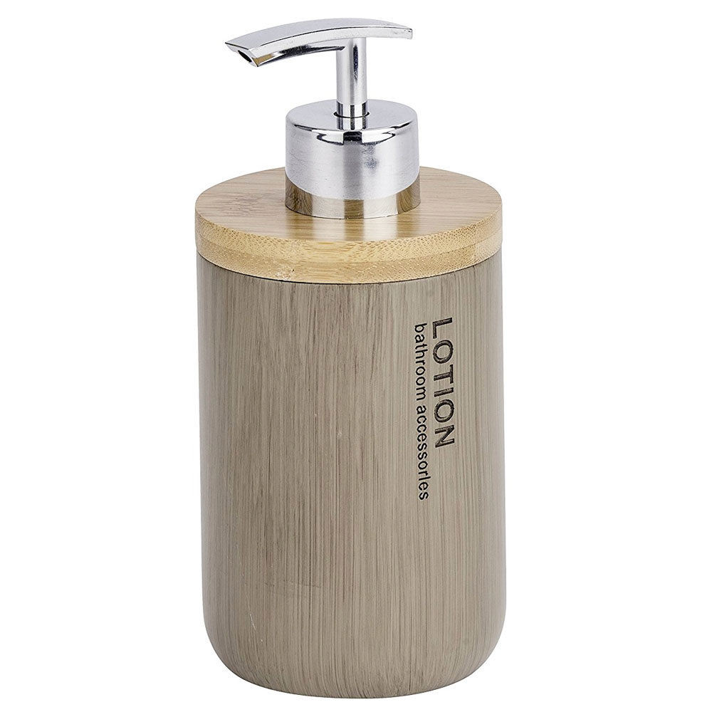 Wenko Palo Taupe Polyresin / Bamboo Soap Dispenser