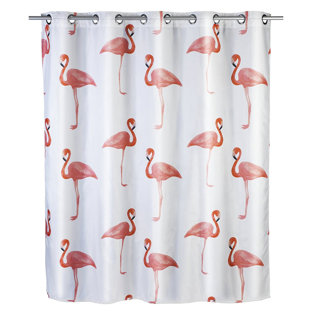 Wenko Flamingo Flex Polyester Shower Curtain | Victorian Plumbing