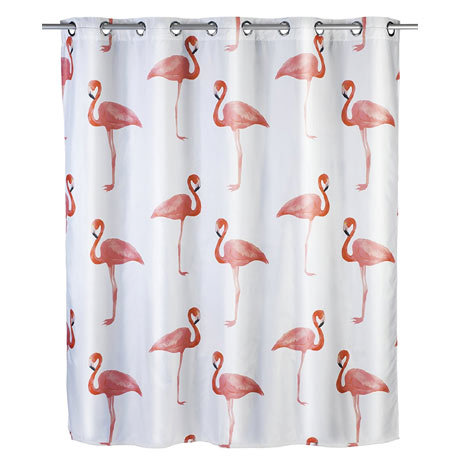 Wenko Flamingo Flex Polyester Shower Curtain - W1800 x H2000mm