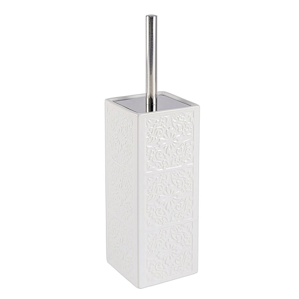 Wenko Cordoba White Ceramic Toilet Brush + Holder 22651100