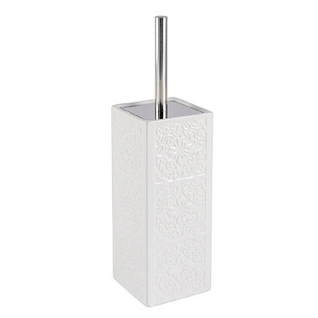 white toilet brush and holder