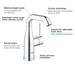 Grohe Essence M-Size Mono Basin Mixer with Pop-up Waste - Chrome - 23462001 profile small image view 2 