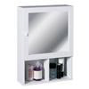 White Wood Wall Cabinet with 2 Compartments and Mirrored Door - 2401408 profile small image view 1 