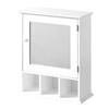 White Wood Wall Cabinet with 3 Compartments and Mirrored Door - 2401451 profile small image view 1 