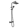 hansgrohe Vernis Shape Showerpipe 230 Thermostatic Shower Mixer - Matt Black - 26286670 profile small image view 1 