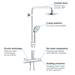 Grohe Euphoria 180 Thermostatic Shower System - 27296001 profile small image view 6 