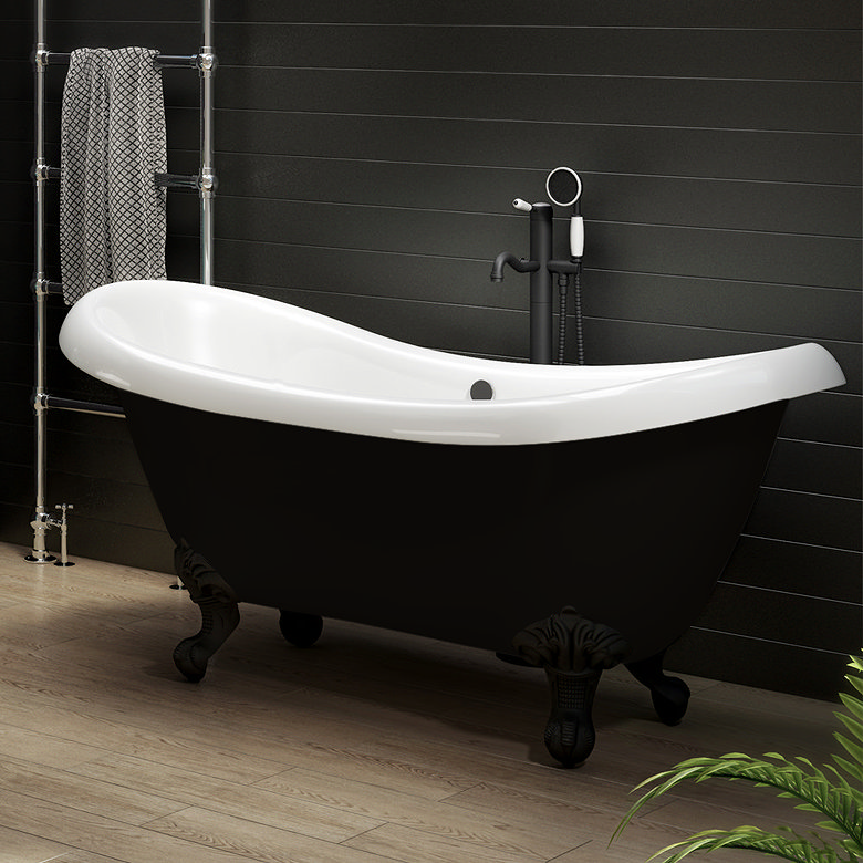 matt black luxury clawfoot bathtub