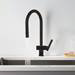 JTP Vos Matt Black Single Lever Kitchen Sink Mixer with Pull Out Spray profile small image view 2 