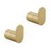 2 x Arezzo Brushed Brass Robe Hooks profile small image view 2 