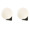 2 x Revive Black Bathroom Wall Lights with Globe Shades profile small image view 1 