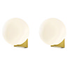 2 x Revive Satin Brass Bathroom Wall Lights with Globe Shades profile small image view 1 