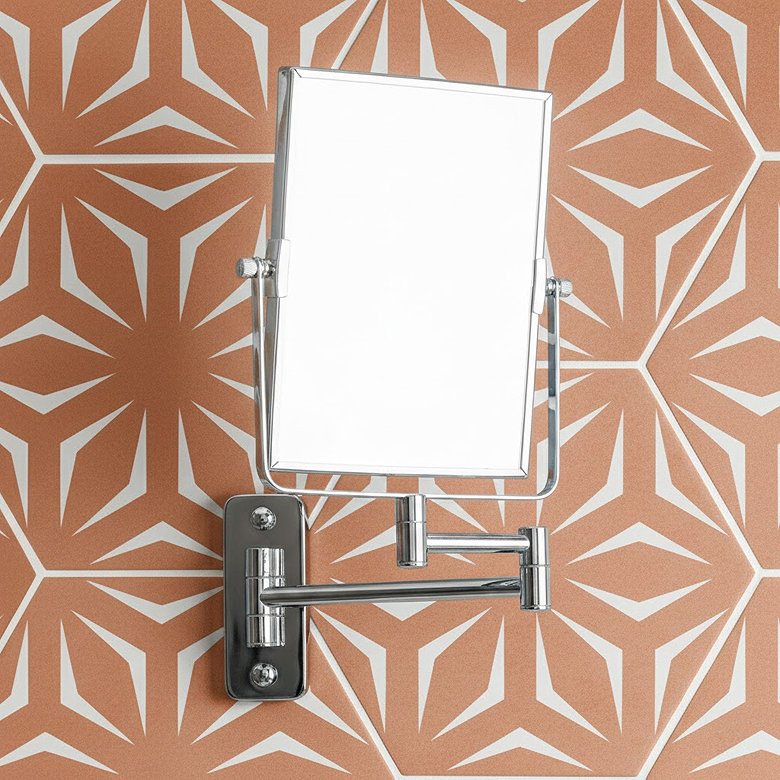 square wall mounted shaving mirror for cloakroom bathrooms
