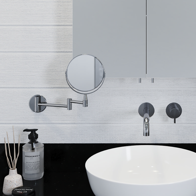 small wall mounted shaving mirror for cloakroom bathrooms