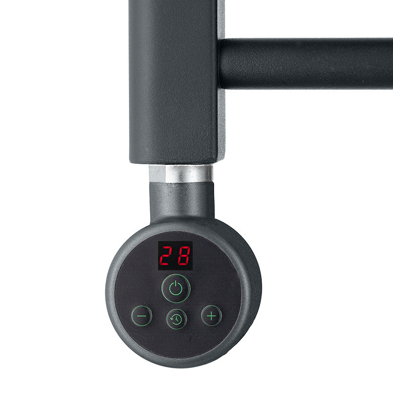 anthracite heating element on chrome towel rail