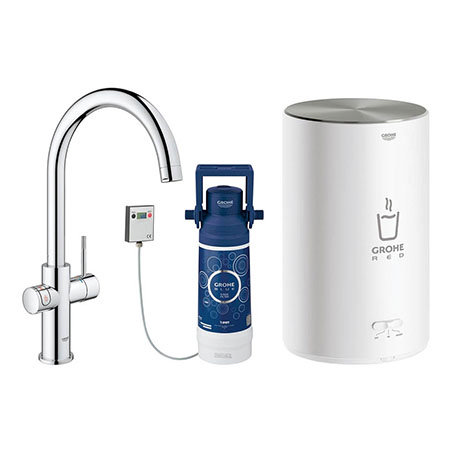 Grohe RED Duo Instant Boiling Water Kitchen Tap and M Size Boiler - Chrome - 30058001
