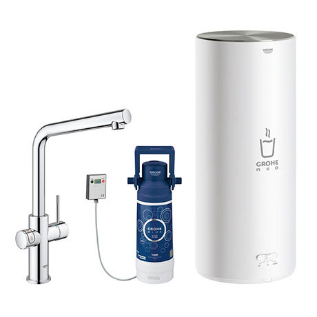 Grohe RED Duo Instant Boiling Water Kitchen Tap and L Size Boiler - Chrome - 30340001
