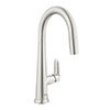 Grohe Veletto Single Lever Kitchen Sink Mixer with Pull Out Spray - SuperSteel - 30419DC0 profile small image view 1 
