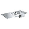 Grohe K500 1.5 Bowl Stainless Steel Kitchen Sink - 31572SD1 profile small image view 1 