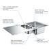 Grohe K500 1.5 Bowl Stainless Steel Kitchen Sink - 31572SD1 profile small image view 2 