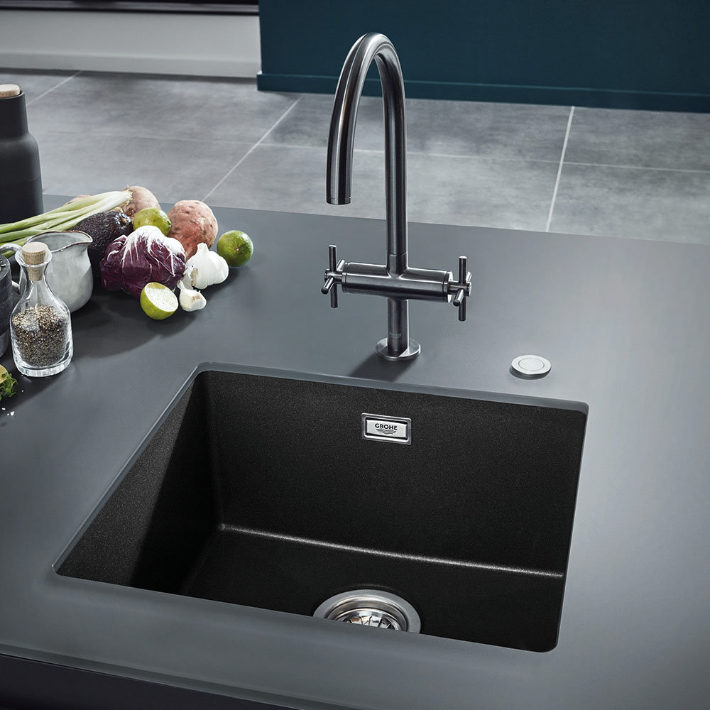 Grohe K700 10 Bowl Undermount Composite Quartz Kitchen Sink Granite Black 31653ap0