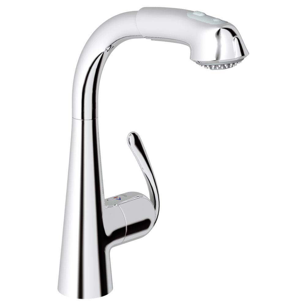 GROHE Zedra Kitchen Sink Mixer with Pull Out Spray - Chrome - 32553000
