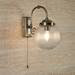 Searchlight Belvue Antique Brass 1 Light Wall Light with Clear Globe Shade - 3259AB profile small image view 2 