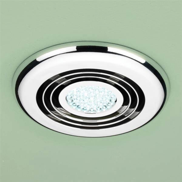HIB Cyclone Chrome Wet Room Inline Fan with LED Lights - Cool White - 32700