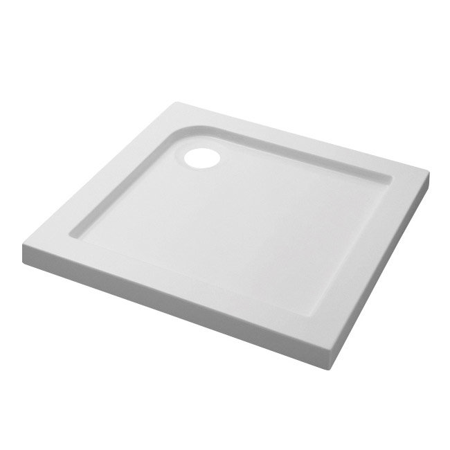 Fresssh 760 x 760mm Square White Stone Shower Tray at Victorian Plumbing UK