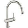 Grohe Minta Kitchen Sink Mixer with Pull Out Spray - SuperSteel - 32918DC0 profile small image view 1 