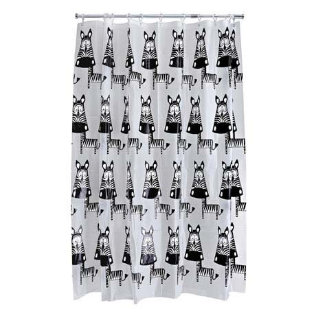 Aqualona Zebra PEVA Shower Curtain - W1800 x H1800mm - 33111