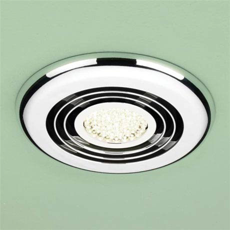 HIB Turbo Chrome Bathroom Inline Fan with LED Lights - Warm White - 33900