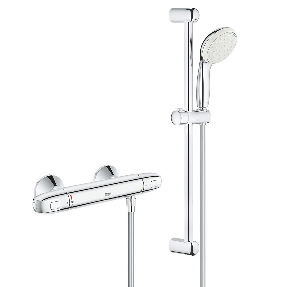Grohe Grohtherm 1000 Thermostatic Shower Mixer Tap 1/2&quot; with Shower Set - 34151004