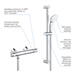 Grohe Precision Flow Thermostatic Shower Mixer 1/2" with Shower Set for Low Pressure - 34807000 profile small image view 3 