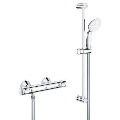 Grohe Precision Flow Thermostatic Shower Mixer 1/2" with Shower Set for Low Pressure - 34807000